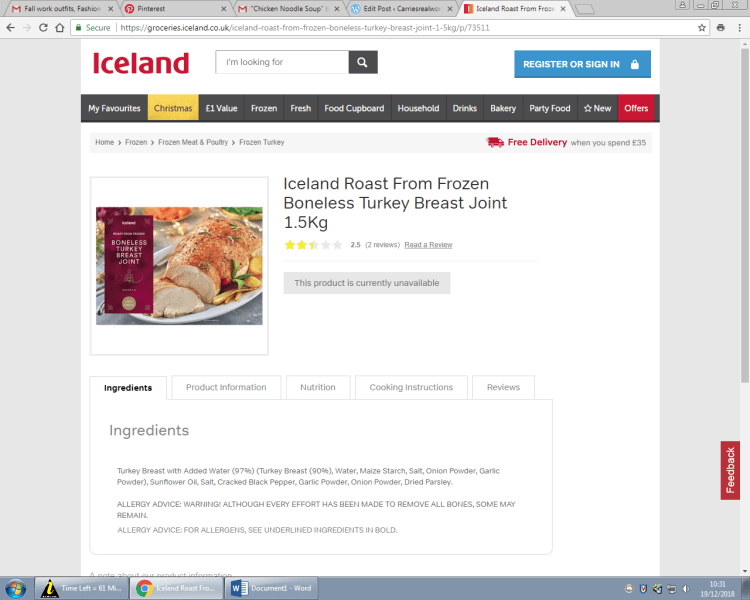 Turkey joint icelands