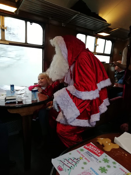 santa claus on the train